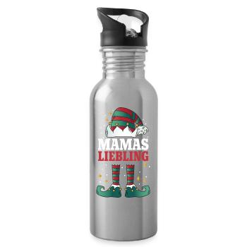 Christmas Mom's Favorite - Water bottle with straw - silver - Right