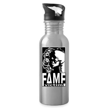 Fame Victim Skull Shirt – Dark Money Streetwear - Trinkflasche mit integriertem Trinkhalm - Lightsilver - Rechts