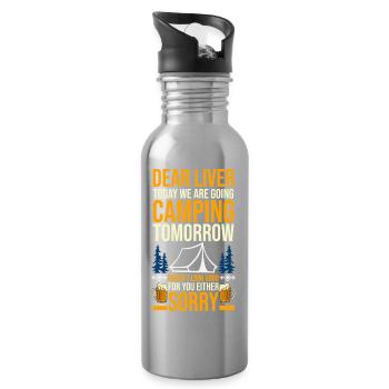 Camping Bonfire Camp Life Forest Camper - Trinkflasche mit integriertem Trinkhalm - Lightsilver - Rechts