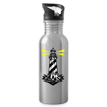 Icône de la Côte du Phare - Gourde avec paille intégrée - argent clair - Droite