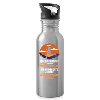 Lege dich nie mit Trailrunnern an - Trinkflasche mit integriertem Trinkhalm - Lightsilver - Rechts