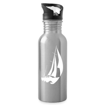 voilier rapide blanc - Gourde avec paille intégrée - argent clair - Droite