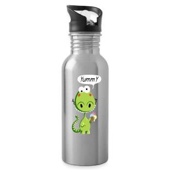 Yummy Drache - Trinkflasche mit integriertem Trinkhalm - Lightsilver - Rechts