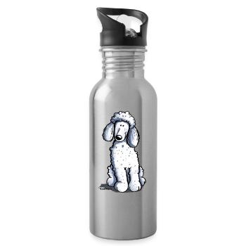 Kleiner Pudel - Trinkflasche mit integriertem Trinkhalm - Lightsilver - Rechts