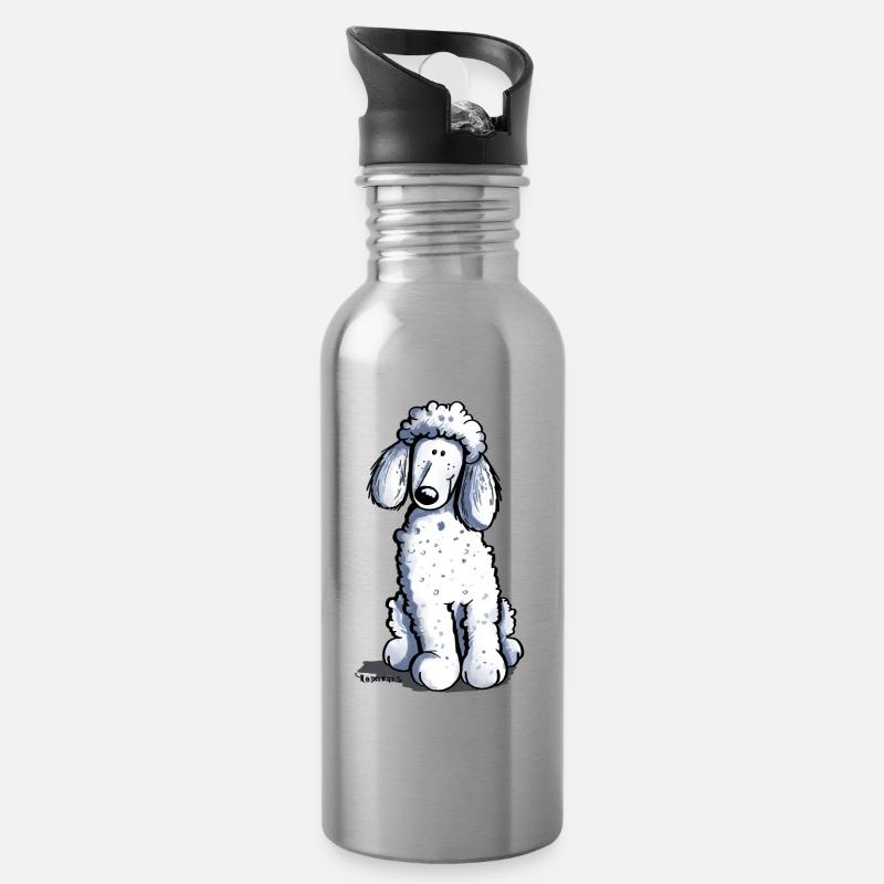Kleiner Pudel - Trinkflasche mit integriertem Trinkhalm - Lightsilver