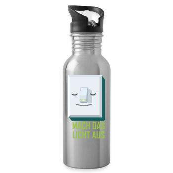 Mach das Licht aus Schalter Gesicht - Trinkflasche mit integriertem Trinkhalm - Lightsilver - Rechts