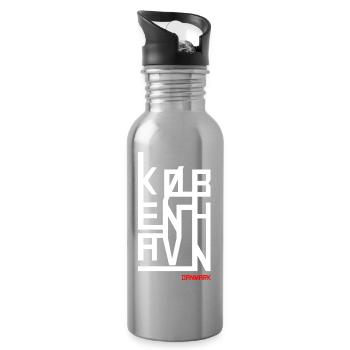 Copenhagen Geometry - Water bottle with straw - silver - Right