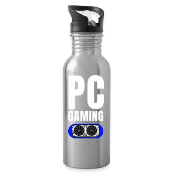 PC Gaming GPU Emblem - Trinkflasche mit integriertem Trinkhalm - Lightsilver - Rechts