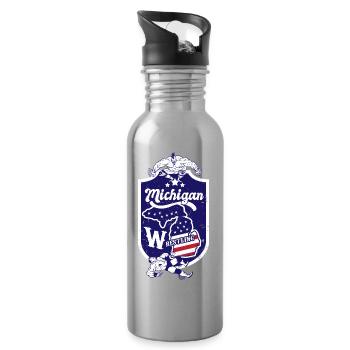 Michigan Wrestling - Gourde avec paille intégrée - argent clair - Droite