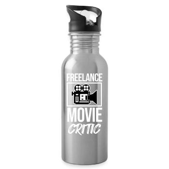 Films, Cineaste, Cinéma, Déclaration, Soirée cinéma, Caméra - Gourde avec paille intégrée - argent clair - Droite
