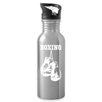 Gants de boxe blancs - Gourde avec paille intégrée - argent clair - Droite