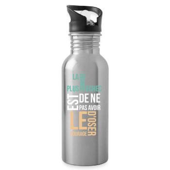 la plus grande echec est de ne pas avoir - Gourde avec paille intégrée - argent clair - Droite
