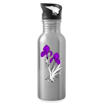 Lilie - Trinkflasche mit integriertem Trinkhalm - Lightsilver - Rechts