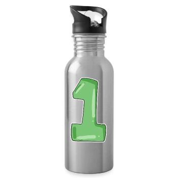 Number 1 - Water bottle with straw - silver - Right