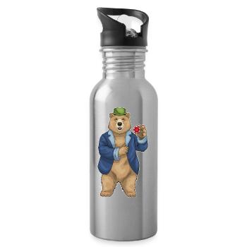 Bear Poker Jetons de poker - Gourde avec paille intégrée - argent clair - Droite