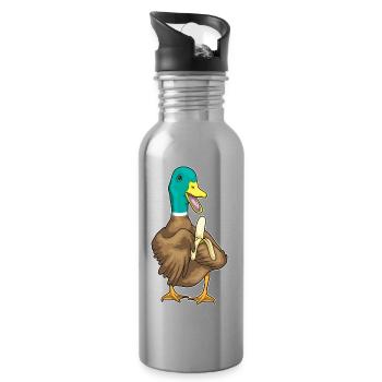 Duck Banana - Water bottle with straw - silver - Right