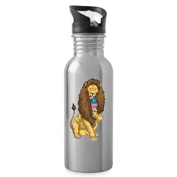 Glace Lion Waffle - Gourde avec paille intégrée - argent clair - Droite