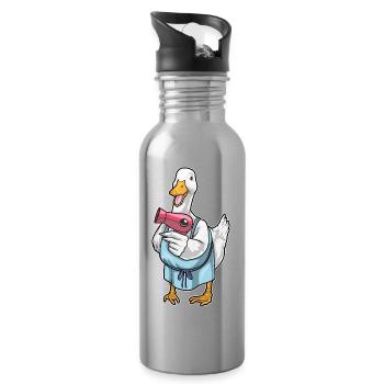 Sèche-cheveux Duck Hairdresser - Gourde avec paille intégrée - argent clair - Droite