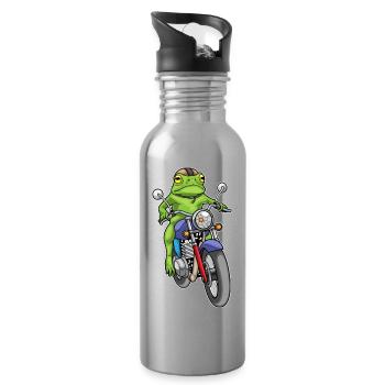 Moto Frog - Gourde avec paille intégrée - argent clair - Droite