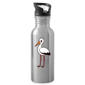 Storch - Trinkflasche mit integriertem Trinkhalm - Lightsilver - Rechts