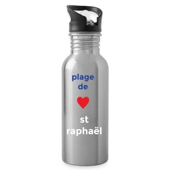 Herzliche Liebe zum Plage de Saint-Raphaël - Trinkflasche mit integriertem Trinkhalm - Lightsilver - Rechts