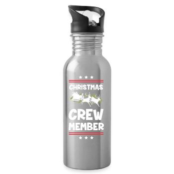 Weihnachten Crew Christmas - Water bottle with straw - silver - Right