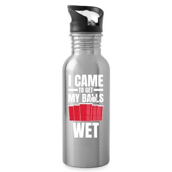 I Came to Get My Balls Wet Graphic - Trinkflasche mit integriertem Trinkhalm - Lightsilver - Rechts