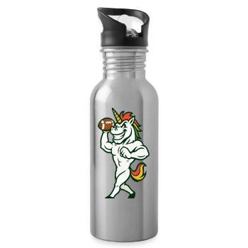 Unicorn American Football Power-Maskottchen - Trinkflasche mit integriertem Trinkhalm - Lightsilver - Rechts