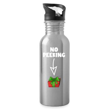 Don't cheat! Naughty Christmas present! Not - Water bottle with straw - silver - Right