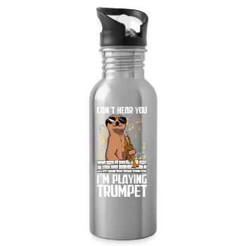 Je ne t’entends pas, trompettiste - Gourde avec paille intégrée - argent clair - Droite