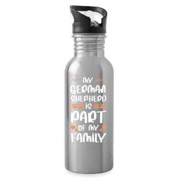 Deutscher Schäferhund – Teil der Familie - Trinkflasche mit integriertem Trinkhalm - Lightsilver - Rechts