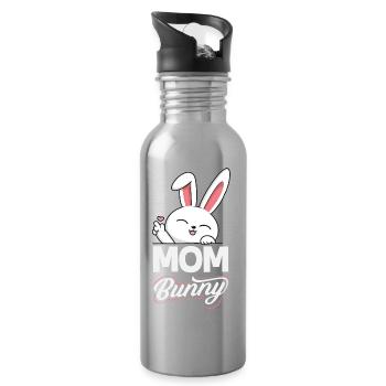 Happy Easter Sweet Easter Bunny Egg Hunt Easter Eggs - Water bottle with straw - silver - Right