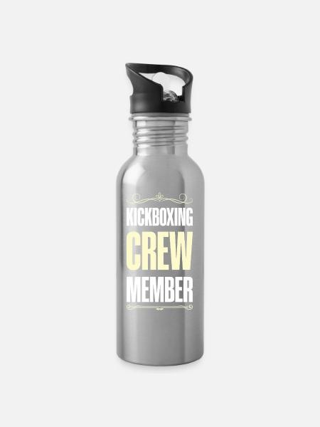 Kickboxing Crew - Trinkflasche mit integriertem Trinkhalm - Lightsilver