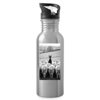 Stove guard at dawn - Water bottle with straw - silver - Right