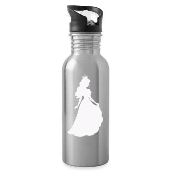 Silhouette de la princesse royale - Gourde avec paille intégrée - argent clair - Droite