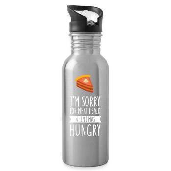 Je suis désolé pour ce que j'ai dit quand j'avais faim - Gourde avec paille intégrée - argent clair - Droite