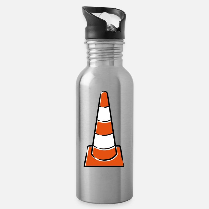Chapeaux de construction - Gourde avec paille intégrée - argent clair