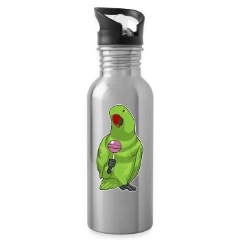 Papagei Lutscher  - Trinkflasche mit integriertem Trinkhalm - Lightsilver - Rechts