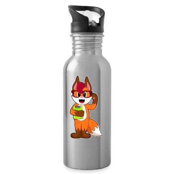 Fuchs Sekretärin Klemmbrett Büro - Trinkflasche mit integriertem Trinkhalm - Lightsilver - Rechts