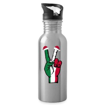 Drapeau de l’Italie Noël Symbole de la paix - Gourde avec paille intégrée - argent clair - Droite