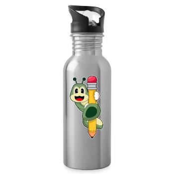 École de crayons Caterpillar Pupil - Gourde avec paille intégrée - argent clair - Droite
