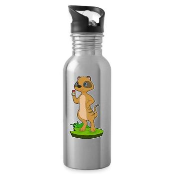 Meerkat Ring - Water bottle with straw - silver - Right