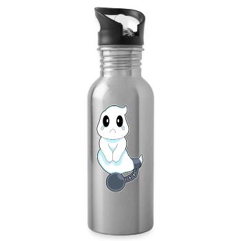 Prisonnier fantôme d’Halloween - Gourde avec paille intégrée - argent clair - Droite