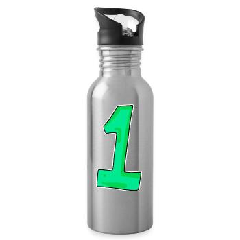 1 grün - Trinkflasche mit integriertem Trinkhalm - Lightsilver - Rechts