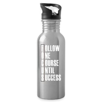 Folgen Sie einem Kurs bis zum Erfolg - Trinkflasche mit integriertem Trinkhalm - Lightsilver - Rechts