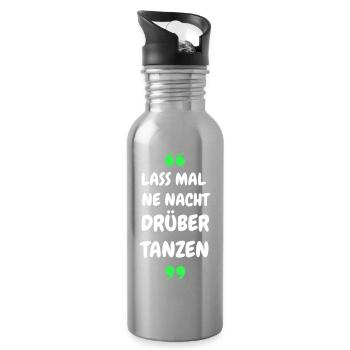 Lass mal ne Nacht drüber Tanzen - Party Shirt - Trinkflasche mit integriertem Trinkhalm - Lightsilver - Rechts