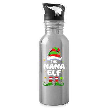 Elf Elf Christmas Gift Grandma Grandmother - Water bottle with straw - silver - Right
