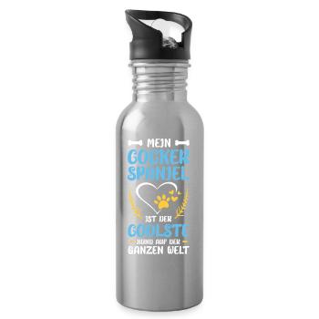 Mein Cocker Spaniel – Coolste Hund der Welt - Trinkflasche mit integriertem Trinkhalm - Lightsilver - Rechts