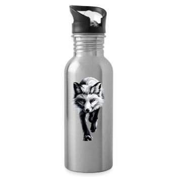 Polarfuchs Schneefuchs Eisfuchs Süßer Weißer Fuchs - Trinkflasche mit integriertem Trinkhalm - Lightsilver - Rechts