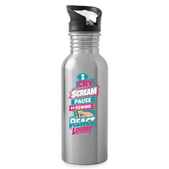 Anime-fangirl Schreit Anime-reaktion - Trinkflasche mit integriertem Trinkhalm - Lightsilver - Rechts